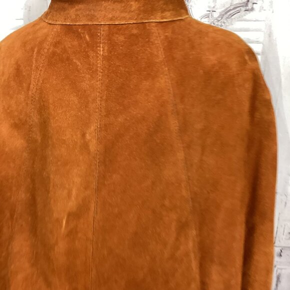 Vintage 60s Suede Two Tone Leather Cape Poncho with Belt - Picture 6 of 15